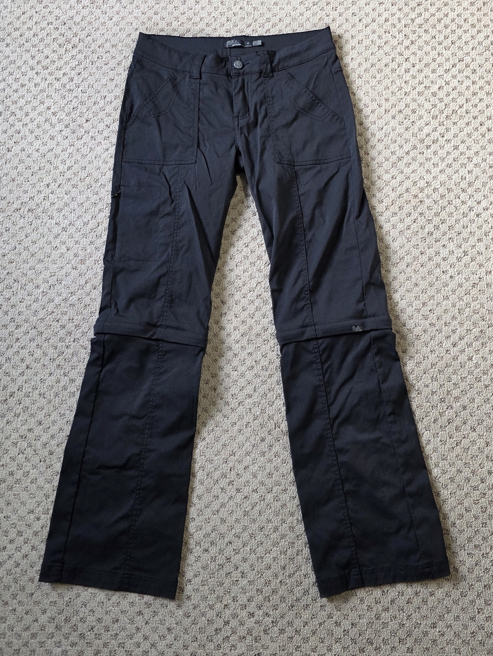 Prana Black Convertible Zip-Off Pants